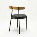 Ver imagem 7 de Cadeira Sala de Jantar Kit 6 Lizzie Base Tubular Preto Encosto Castanho PU D03 - D'Rossi