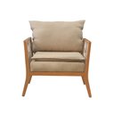 Ver imagem 4 de Poltrona de Madeira Eucalipto, Com Braço e Almofada, Estofada Jade