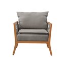 Ver imagem 4 de Poltrona de Madeira Eucalipto, Com Braço e Almofada, Estofada Jade