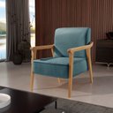 Ver imagem 1 de Poltrona de Madeira Eucalipto, Com Braço e Estofada Lina