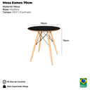 Ver imagem 4 de Conjunto Mesa Eames 70cm Preta com 4 Cadeiras em Polipropileno para Sala de Jantar e Cozinha