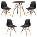 Ver imagem 1 de Conjunto Mesa Eames 70cm Preta com 4 Cadeiras em Polipropileno para Sala de Jantar e Cozinha