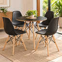 Ver imagem 3 de Conjunto Mesa Eames 70cm Preta com 4 Cadeiras em Polipropileno para Sala de Jantar e Cozinha