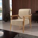 Ver imagem 1 de Poltrona de Madeira Eucalipto, Com Braço e Estofada Lina