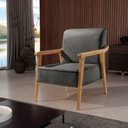 Ver imagem 1 de Poltrona de Madeira Eucalipto, Com Braço e Estofada Lina