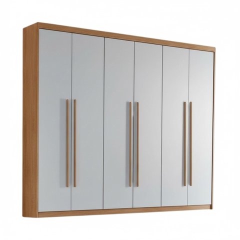 Guarda-roupa Rufato Hawaii 6 Portas Naturalle | Off White