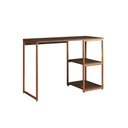 Ver imagem 2 de Mesa Escritório Berlim Industrial com Prateleira Ferro Cobre Tampo 110x46 Amêndoa