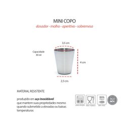 Balde de Gelo Pequeno 1,1l e Copinho Dosador 30ml Aço Inox - 5