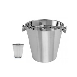 Balde de Gelo Pequeno 1,1l e Copinho Dosador 30ml Aço Inox - 1