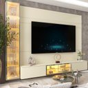 Ver imagem 7 de Estante Home Theater para TV até 84 Polegadas Suspensa 2 Portas com LED e Vidro Reflecta 255x218cm