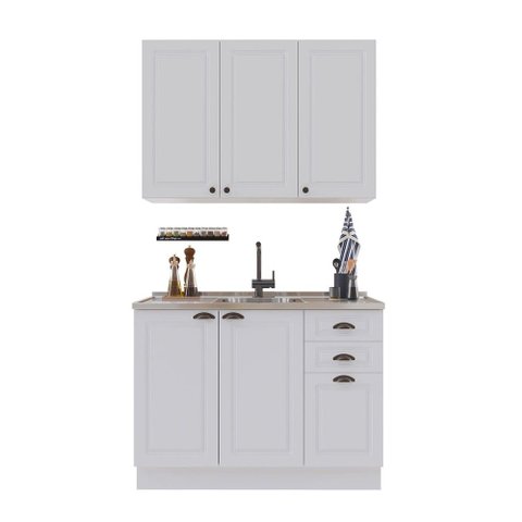 Cozinha Compacta Bariloche 6 Portas 2 Gavetas 100% MDF Branco - Indékes