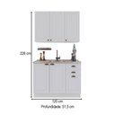 Ver imagem 4 de Cozinha Compacta Bariloche 6 Portas 2 Gavetas 100% MDF Branco - Indékes