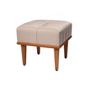 Ver mais imagens de Puff Quadrado de Madeira Eucalipto, Estofado e Detalhe em Costura Valentin Bege Res_Atr_Linho_Bege_Claro