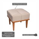 Ver imagem 7 de Puff Quadrado de Madeira Eucalipto, Estofado e Detalhe em Costura Valentin Bege Res_Atr_Linho_Bege_Claro