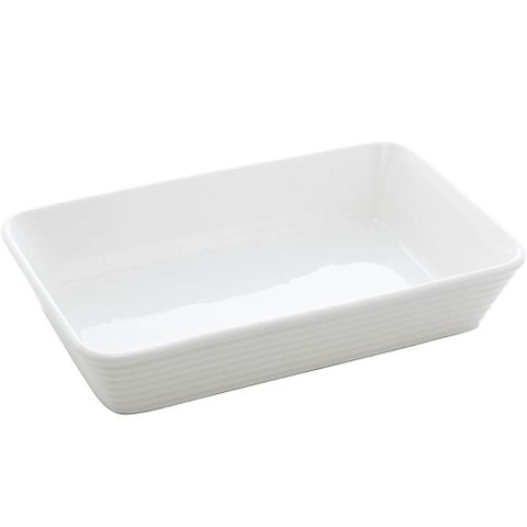 Assadeira de Porcelana Branca 1,5l Refratário Retangular Servir Mesa Posta Lyor Línea