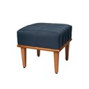 Ver mais imagens de Puff Quadrado de Madeira Eucalipto, Estofado e Detalhe em Costura Valentin Azul Res_Atr_Linho_Azul