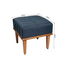 Ver imagem 4 de Puff Quadrado de Madeira Eucalipto, Estofado e Detalhe em Costura Valentin Azul Res_Atr_Linho_Azul