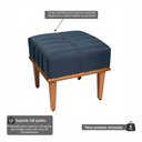 Ver imagem 5 de Puff Quadrado de Madeira Eucalipto, Estofado e Detalhe em Costura Valentin Azul Res_Atr_Linho_Azul