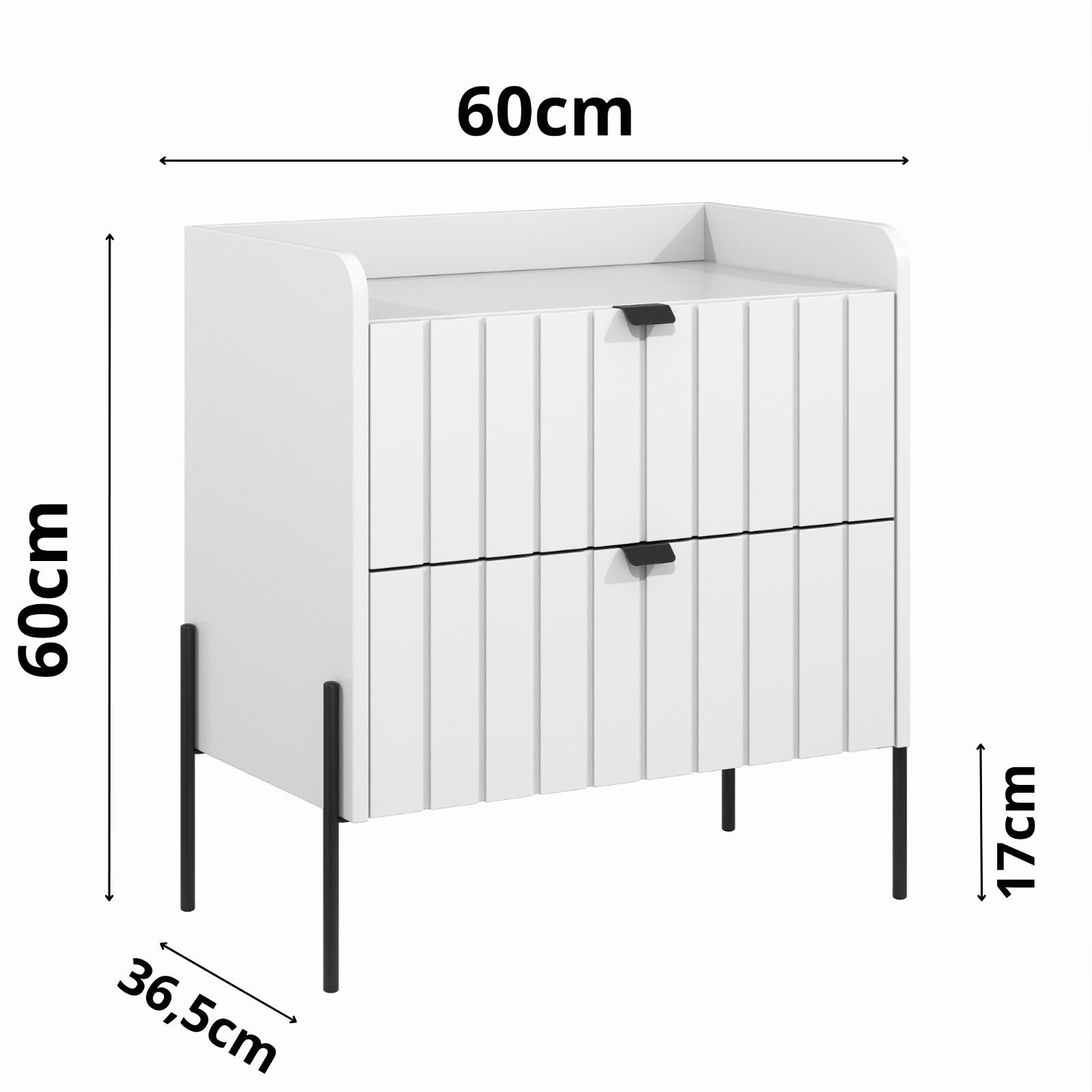 Mesinha de Cabeceira Vênus 60cm Móvel 100% em Mdf Praticidade Ao Lado da Cama com 2 Gavetas:connect - 7