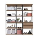 Ver imagem 2 de Guarda Roupa Closet 3 Peças com 2 Gavetas e 14 Nichos Easy Bege/Preto/Montana