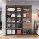 Ver imagem 1 de Guarda Roupa Closet 3 Peças com 2 Gavetas e 14 Nichos Easy Bege/Preto/Montana