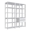 Ver imagem 3 de Guarda Roupa Closet 3 Peças com 2 Gavetas e 14 Nichos Easy Branco