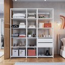 Ver imagem 1 de Guarda Roupa Closet 3 Peças com 2 Gavetas e 14 Nichos Easy Branco