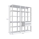 Ver imagem 4 de Guarda Roupa Closet 3 Peças com 2 Gavetas e 14 Nichos Easy Branco