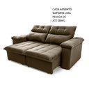 Ver imagem 7 de Sofá Retrátil/Reclinável Verona 1,50m Suede Velut Bege c/ Molas no Assento - King House