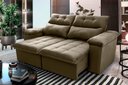 Ver imagem 1 de Sofá Retrátil/Reclinável Verona 1,50m Suede Velut Bege c/ Molas no Assento - King House