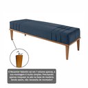 Ver imagem 6 de Recamier de Madeira Eucalipto, Estofado e Detalhe em Costura Valentin Azul Res_Atr_Linho_Azul
