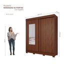 Ver imagem 3 de Guarda-Roupa Casal Maragogi 2 Portas de Correr 2 Gavetas com Espelho MDF Pm Home