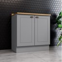 Ver imagem 2 de Balcão Americana Henn 80cm com Tampo Mdf 2 Portas para Cozinha