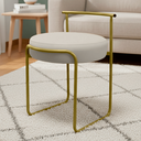 Ver imagem 1 de Banqueta Decorativa Sala Área Gourmet Puff Base Ferro Corino:off-white