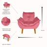 Poltrona Sofazinho Mini Infantil em Suede para Criança Rose - 3