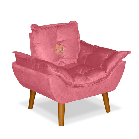 Poltrona Sofazinho Mini Infantil em Suede para Criança Rose
