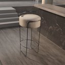 Ver imagem 2 de Banqueta Fixa em Base de Ferro e Estofada Olívia