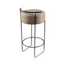 Ver imagem 3 de Banqueta Fixa em Base de Ferro e Estofada Olívia