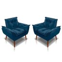 Ver imagem 1 de Kit 02 Poltrona Opala Decorativa Suede