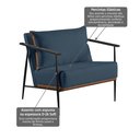 Ver imagem 4 de Poltrona em Estrutura de Metal, Estofada e Almofada Inclusa Ferco