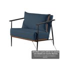 Ver imagem 7 de Poltrona em Estrutura de Metal, Estofada e Almofada Inclusa Ferco Azul Res_Atr_Linho_Azul