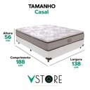 Ver imagem 3 de Cama Box Casal Branco e Colchão Four Season Molas Vstore