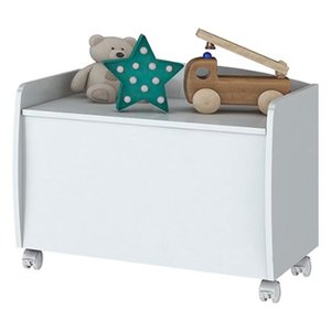 Baú Infantil com Rodízios Aquarela Branco Hp - Henn