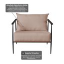 Ver imagem 7 de Poltrona em Estrutura de Metal, Estofada e Almofada Inclusa Ferco