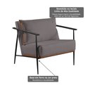 Ver imagem 4 de Poltrona em Estrutura de Metal, Estofada e Almofada Inclusa Ferco