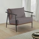 Ver imagem 1 de Poltrona em Estrutura de Metal, Estofada e Almofada Inclusa Ferco