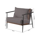 Ver imagem 3 de Poltrona em Estrutura de Metal, Estofada e Almofada Inclusa Ferco