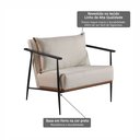 Ver imagem 4 de Poltrona em Estrutura de Metal, Estofada e Almofada Inclusa Ferco