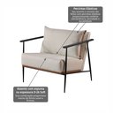 Ver imagem 5 de Poltrona em Estrutura de Metal, Estofada e Almofada Inclusa Ferco