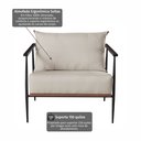 Ver imagem 6 de Poltrona em Estrutura de Metal, Estofada e Almofada Inclusa Ferco